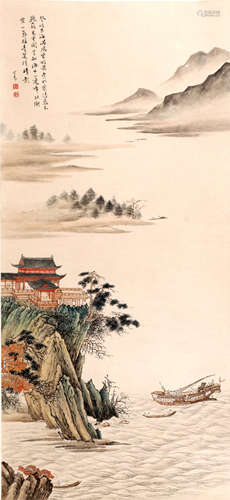 CHINESE SCROLL PAINTING OF LAKEVIEWS