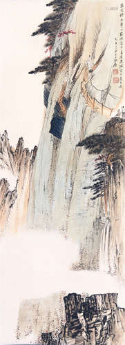 CHINESE SCROLL PAINTING OF MOUNTAIN VIEWS