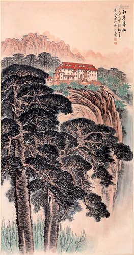 CHINESE SCROLL PAINTING OF MOUNTAIN VIEWS