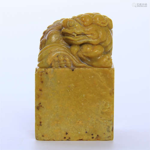 CHINESE SOAPSTONE BEAST SEAL