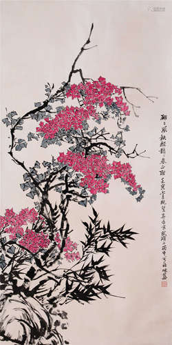 CHINESE SCROLL PAINTING OF FLOWER