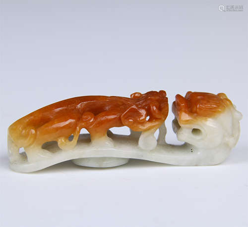 CHINESE JADEITE DRAGON BELT HOOK