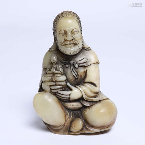 CHINESE SOAPSTONE SEATED LOHAN