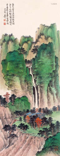 CHINESE SCROLL PAINTING OF MOUNTAIN VIEWS