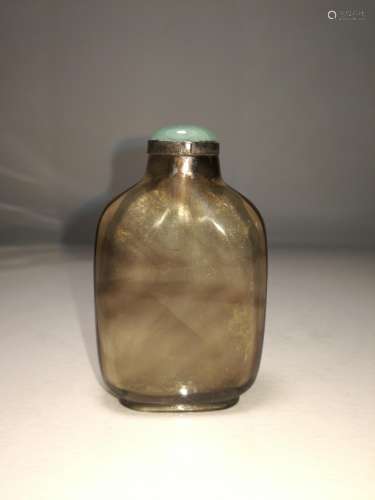 Qing Dynasty Chinese Brown Crystal Snuff Bottle