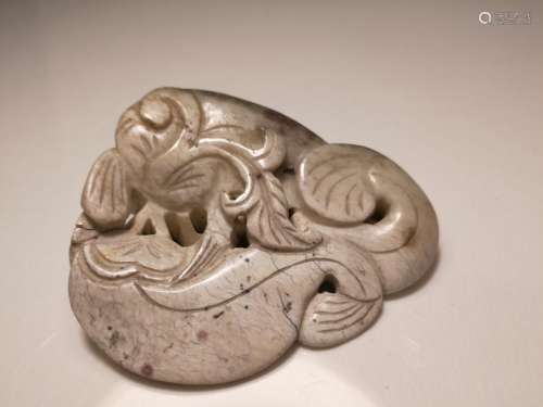 Ming Dy or Earlier Chinese Jade Carving Double Fishes