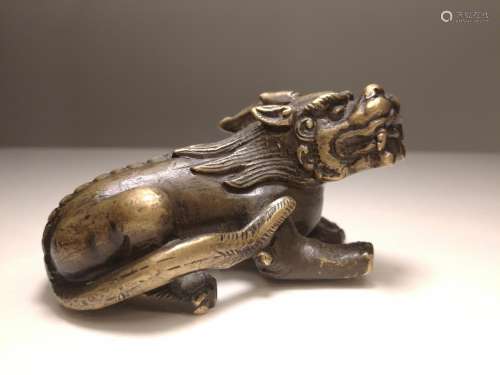 17th Century Chinese Bronze Beast Paperweight