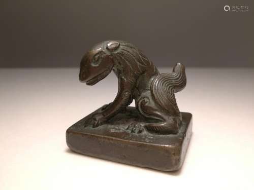 Ming Dynasty Chinese Bronze Lion Paperweight