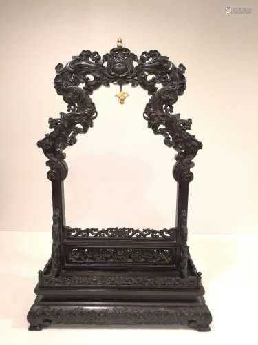 Qing Dynasty Chinese Palace Zitan Carving Rack