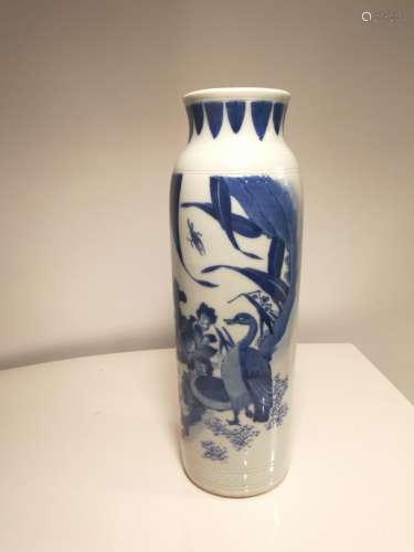 Ming Dy CHONGZHEN Blue and White Porcelain Brush Pot
