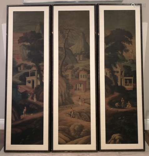 Three Chinese Watercolor Paintings 17th/18th C.