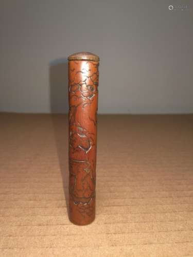Rare Ming/Qing Chinese Bamboo Carving Letter Container