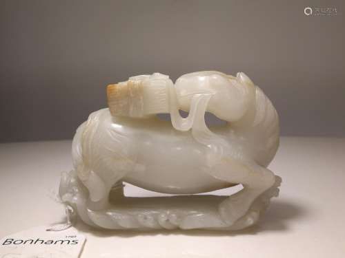 High Quality Qing Dynasty HE TIAN Jade Carving Horse