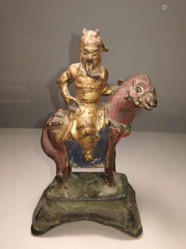 Ming/Qing Dy Chinese Bronze Guan Gong Riding Horse