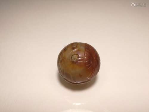 Possible Before Ming Dy Agate Carving Hollow Ball
