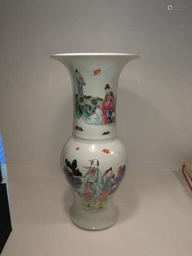 Chinese Yongzheng Famille Rose Porcelain Vase HUA GU