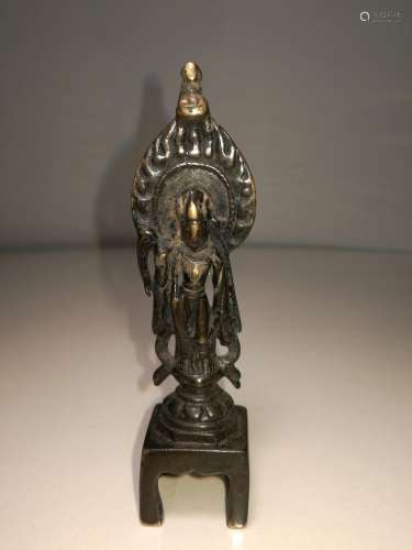 Tang Dy Bronze Buddha Statue with Backlight/Lotus Seat