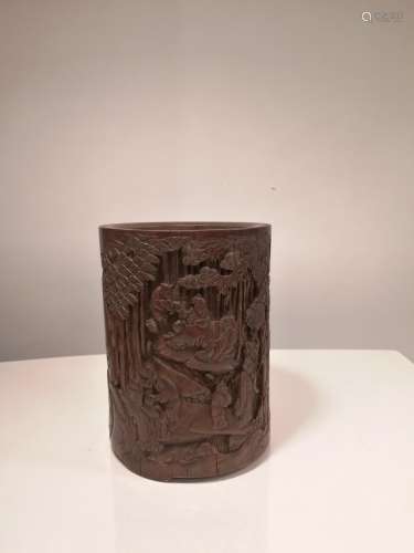 Qing Dy Chinese Bamboo Carving Brush Pot