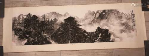 Large Chinese Landscape Painting Signed LIXIONGCAI 1988
