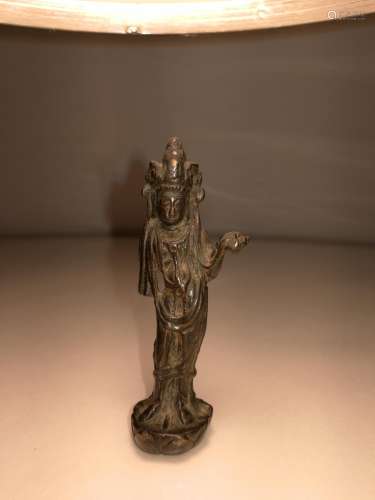 Tang Dy Gilt Bronze Buddha Statue with Lotus Seat