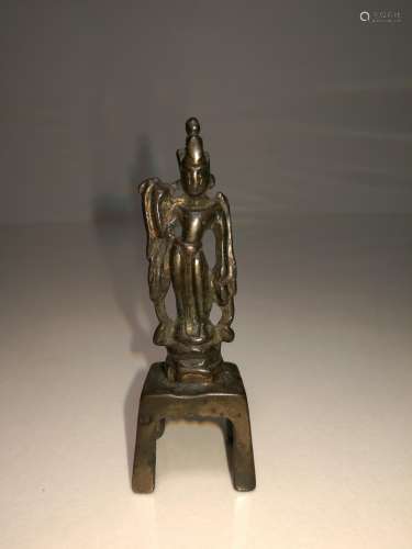 Tang Dynasty Gilt Bronze Standing Buddha Statue