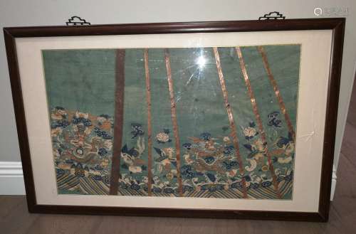 Qing Dynasty Kesi Dragon Phoenix Skirt Hanging Screen