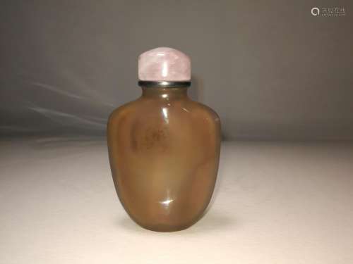 Qing Dynasty Chinese Agate Snuff Bottle