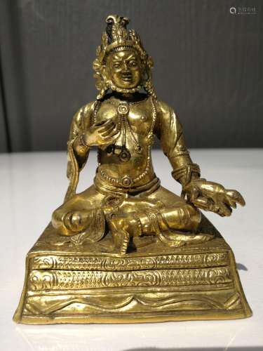 Qing Dynasty Gilt Bronze Han-Style God of Wealth