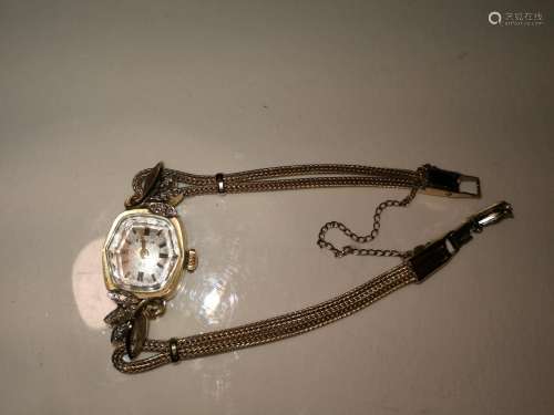 Old Diamond-Studded Gild Watch