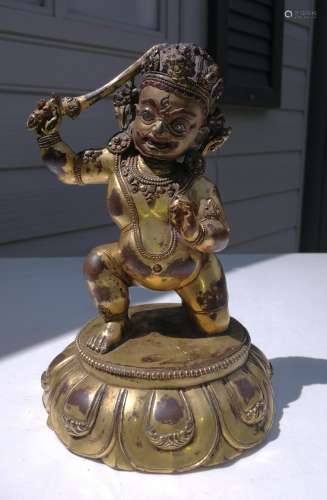 Old Tibet Gilt Bronze Buddha BU DONG MING WANG