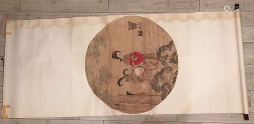 Qing Dynasty Chinese Lady Painting Scroll