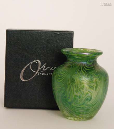 A later 20th century Okra studio glass vase by Richard Golding