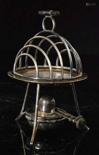 A silver plated toast warmer