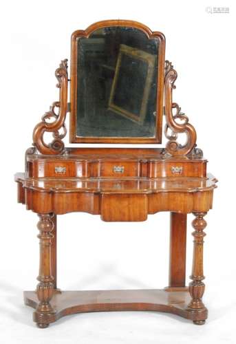 A Victorian mahogany Duchess dressing table with mirror over on a platform base