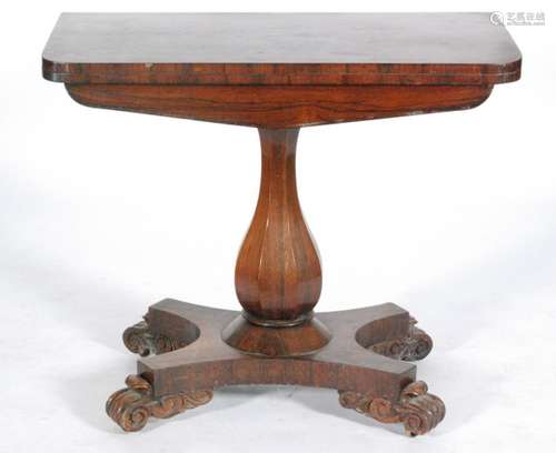 A 19th Century rosewood card table