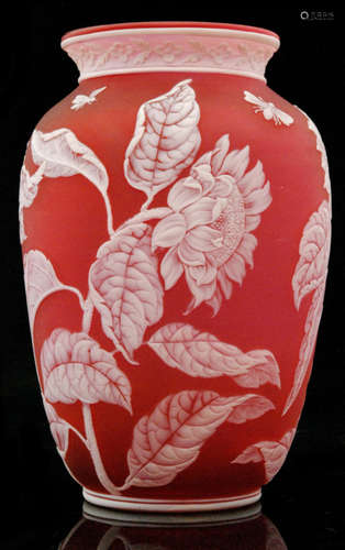 A late 19th Century Thomas Webb & Sons cameo glass vase by the Thomas & George Woodall workshop