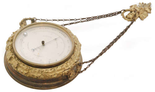 An early 20th Century brass mounted holosteric PHBN wall barometer