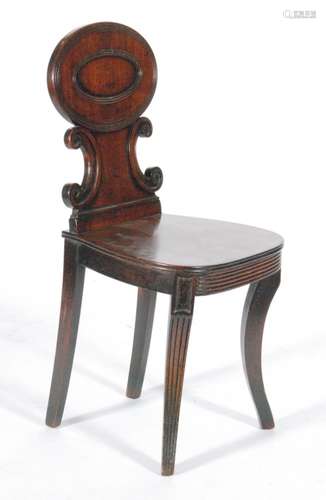 A 19th Century mahogany hall chair