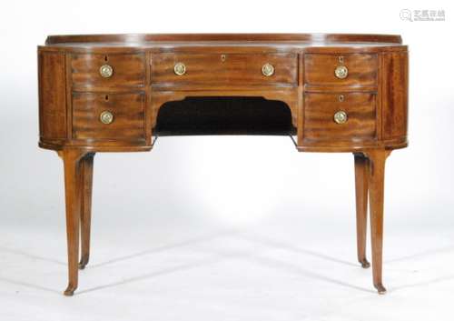 A 1920s kidney shaped mahogany dressing table by Heal & Son Ltd