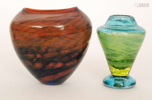 A later 20th Century Martin Andrews studio glass vase made for Dudley Glass Festival