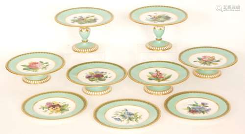 A 19th Century eighteen piece dessert service comprising twelve plates