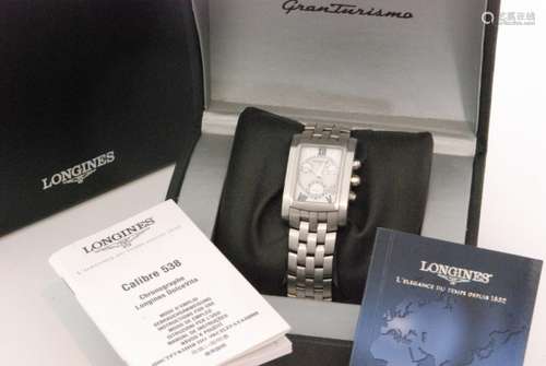 A Longines DolceVita stainless steel gentleman's quartz movement chronograph bracelet wristwatch