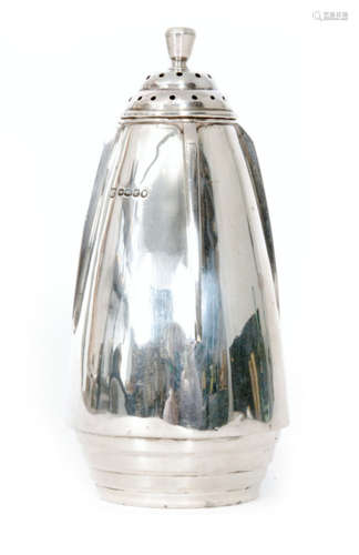 An Art Deco hallmarked silver sugar castor