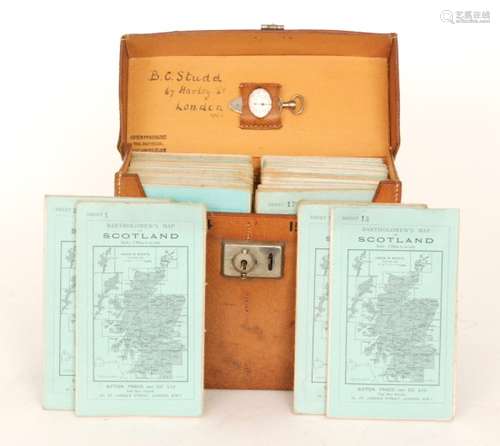 A set of 1920s Bartholomews linen fold cycle maps