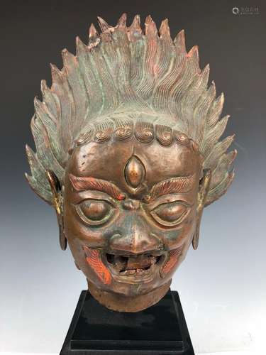 Large Bronze bust  of Mahakala