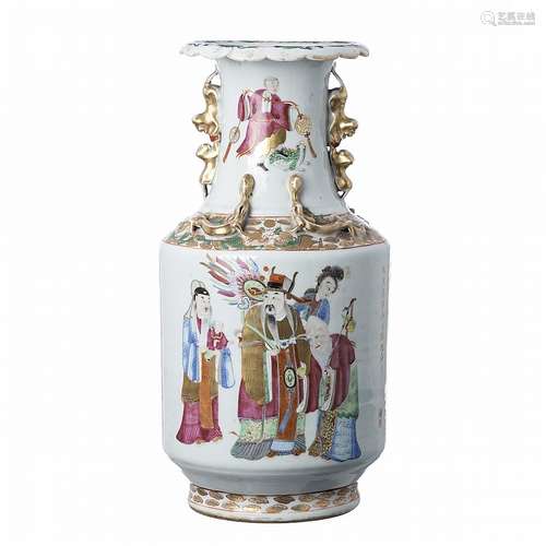 Scholar vase in Chinese porcelain, Tongzhi