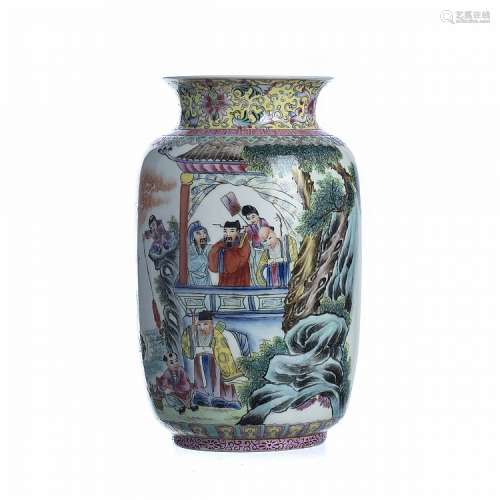 'Figures' vase in chinese porcelain