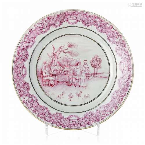Chinese Export porcelain dutch scene plate, Qianlong