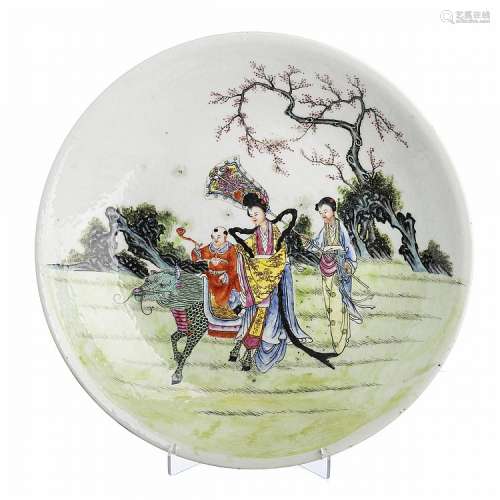 Qilin plate in Chinese porcelain