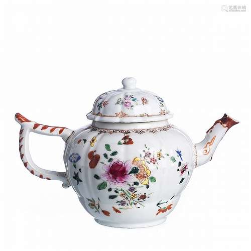 Chinese Porcelain Famille Rose Teapot, Qianlong